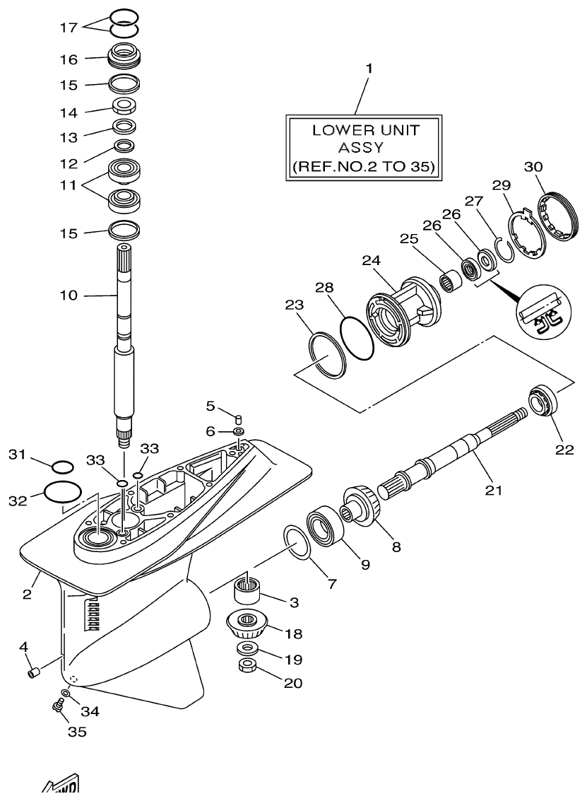 Yamaha DE-DHD6U3 LOWER CASING. DRIVE 1 (DE-DHD) parts diagram
